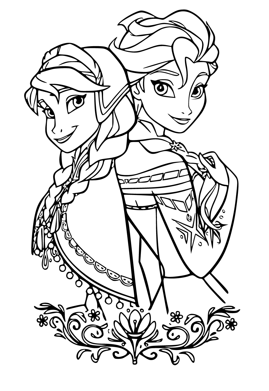 Elsa and Anna Coloring Pages Free Printable 99