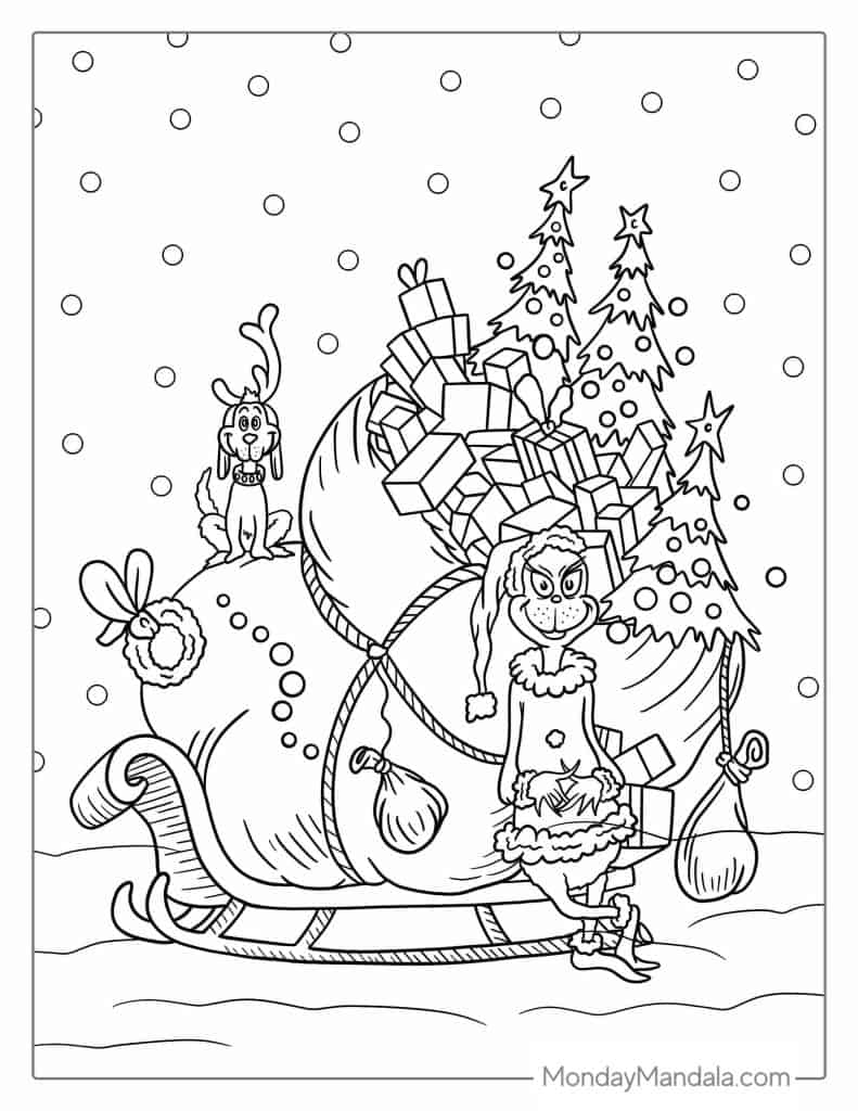 Grinch Coloring Pages FREE Printable 42