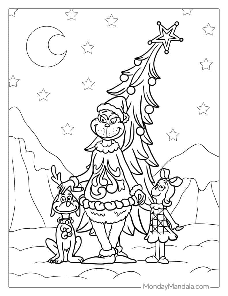 Grinch Coloring Pages FREE Printable 52