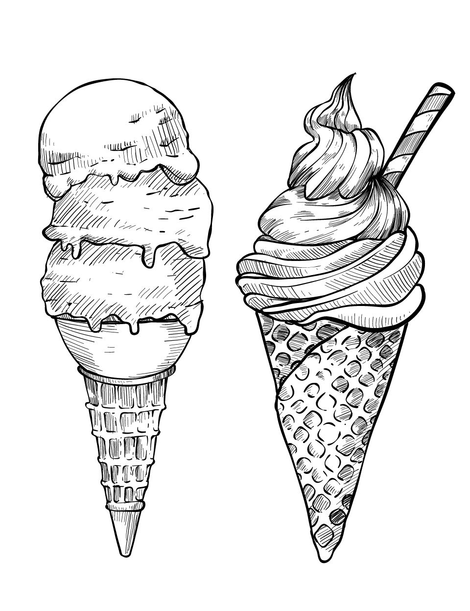 Ice Cream Coloring Pages for Adults Unique 100