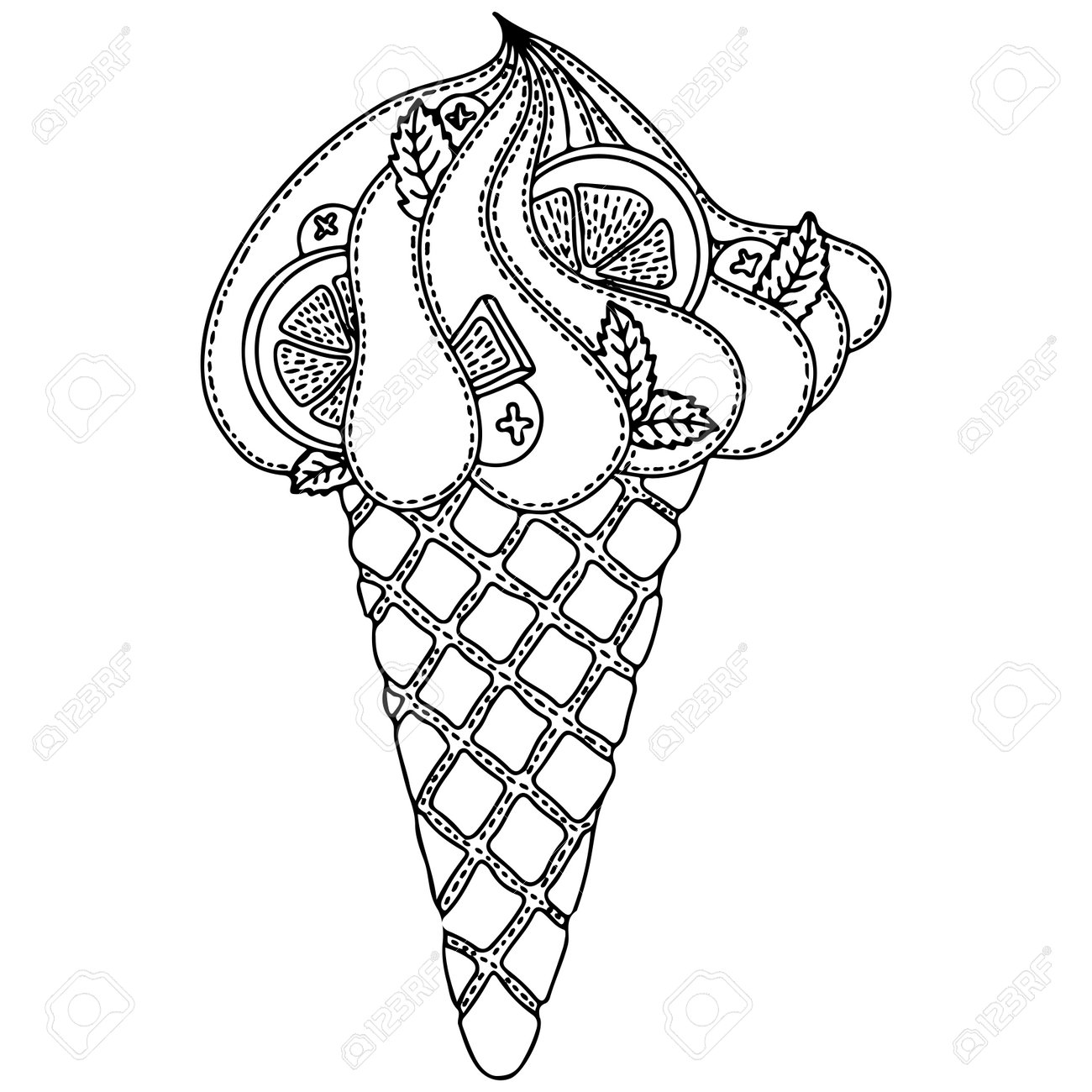 Ice Cream Coloring Pages for Adults Unique 112