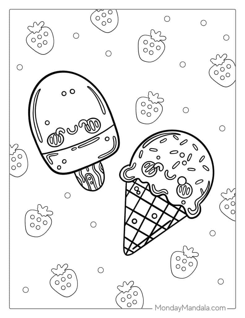 Ice Cream Coloring Pages for Adults Unique 115