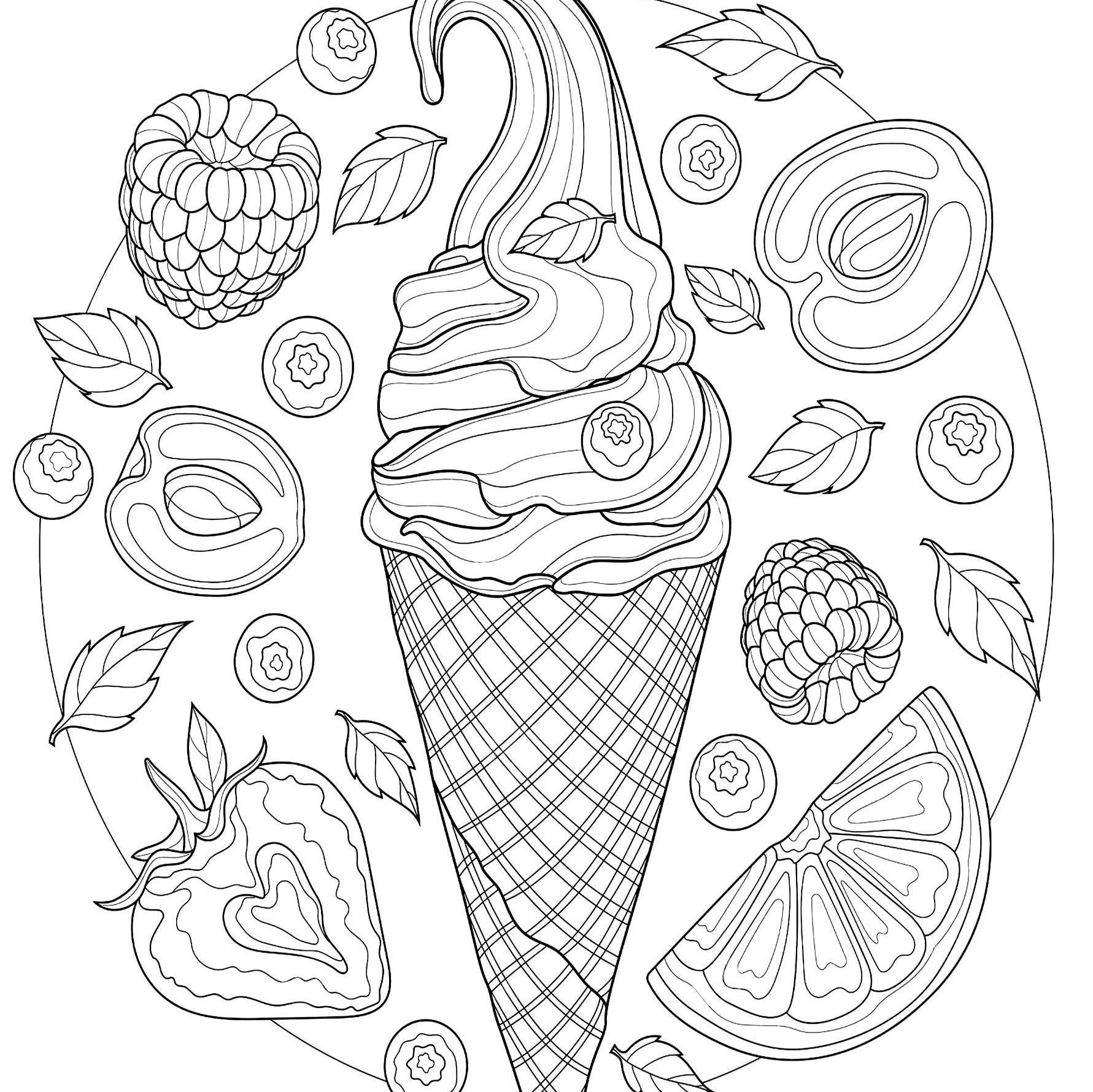 Ice Cream Coloring Pages for Adults Unique 129