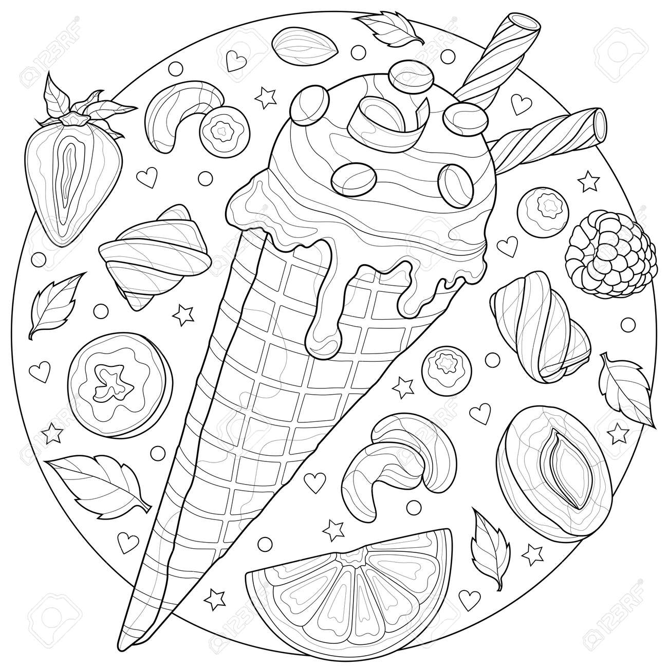 Ice Cream Coloring Pages for Adults Unique 138