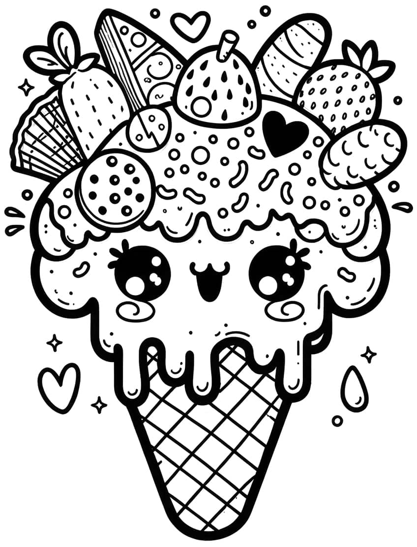 Ice Cream Coloring Pages for Adults Unique 147