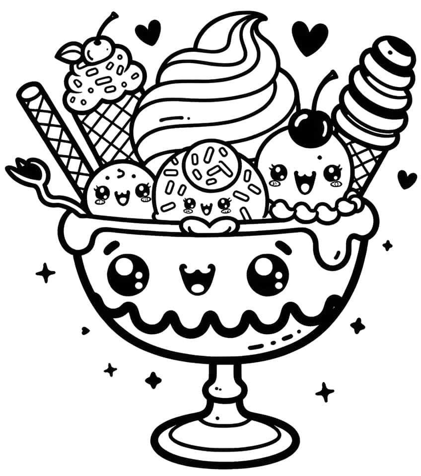 Ice Cream Coloring Pages for Adults Unique 40