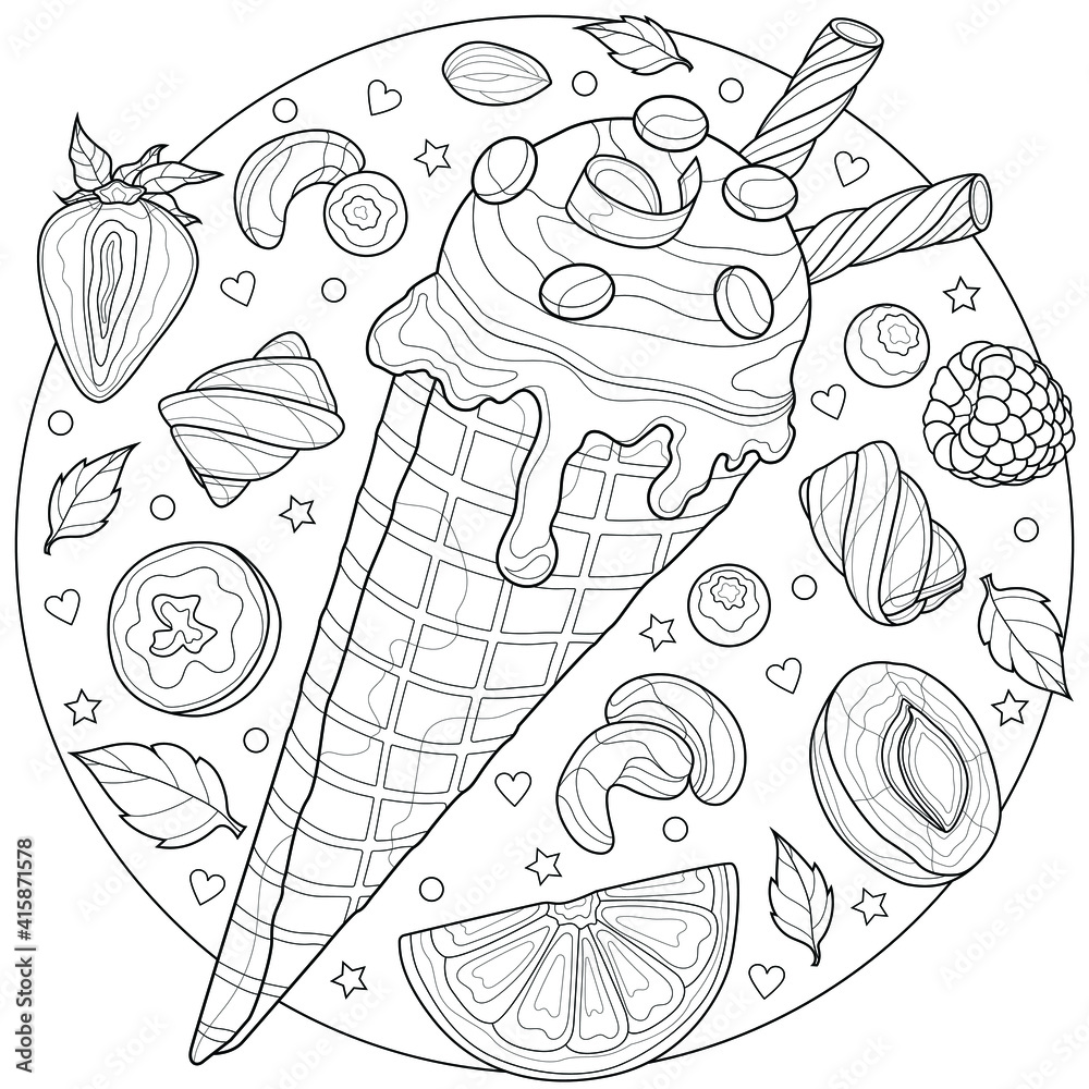 Ice Cream Coloring Pages for Adults Unique 70