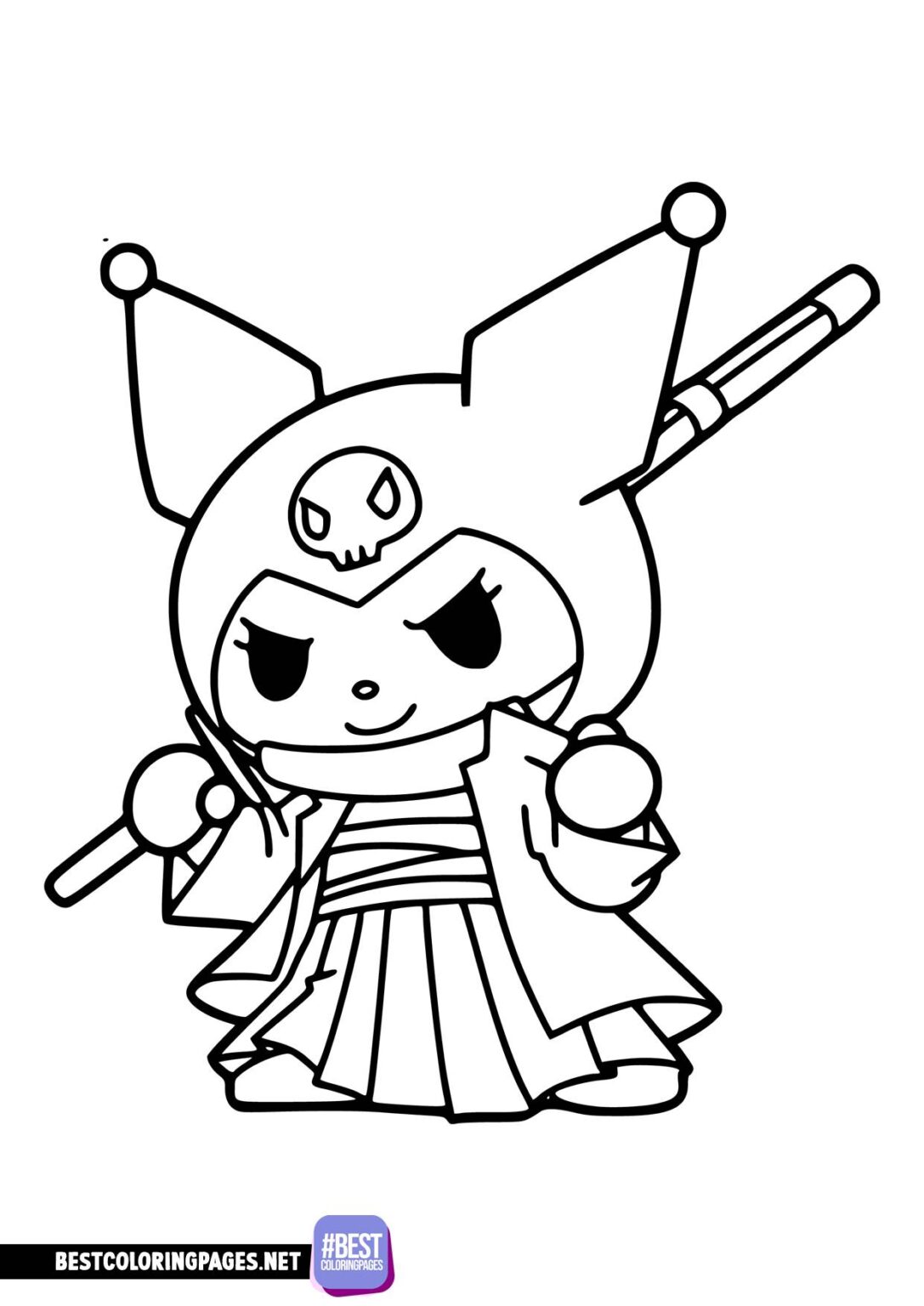 Kuromi Coloring Pages Free Printable 10