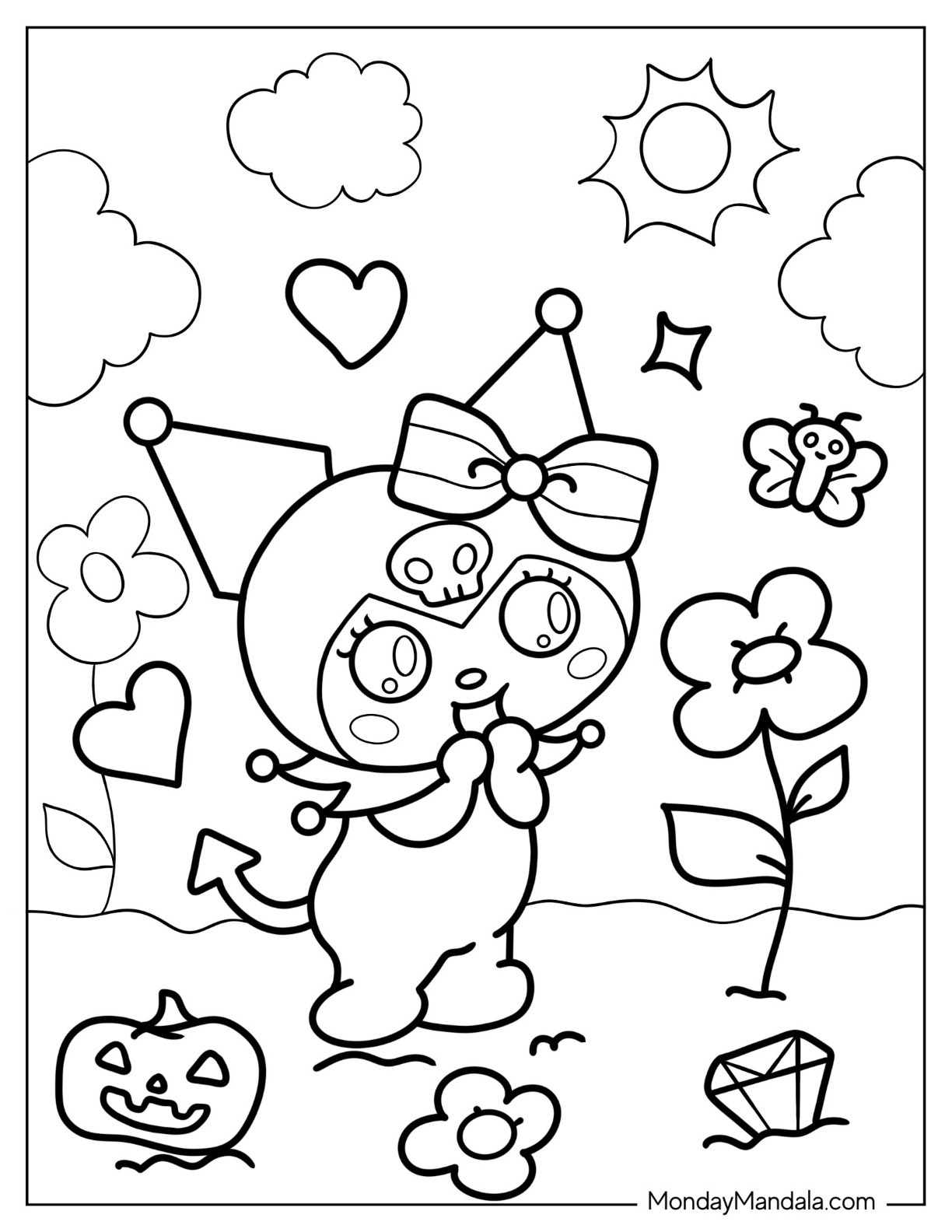 Kuromi Coloring Pages Free Printable 100