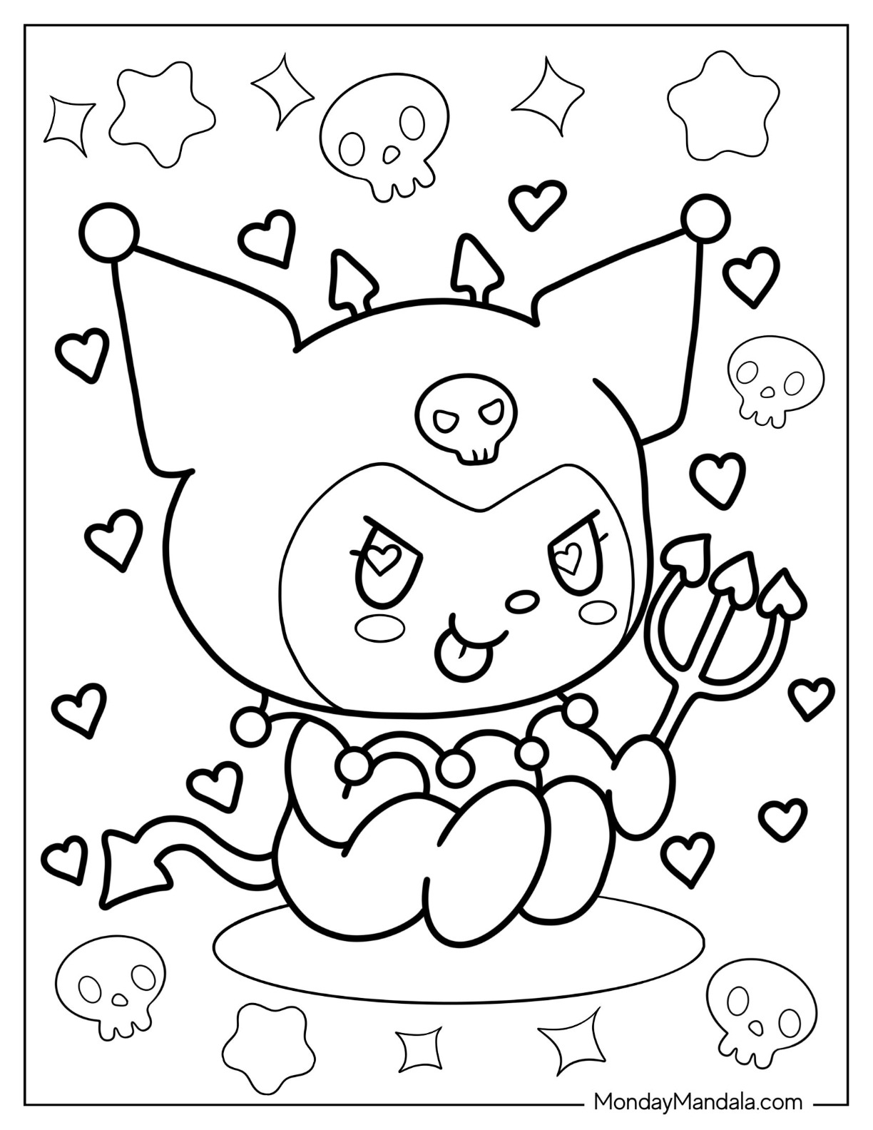 Kuromi Coloring Pages Free Printable 36