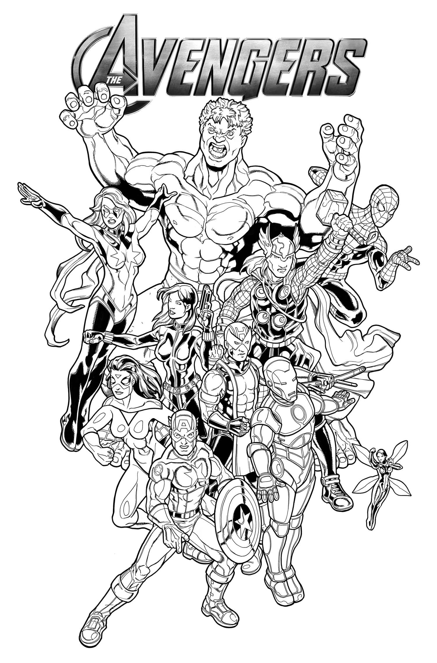 Marvel Avengers Coloring Pages Free Printable 1