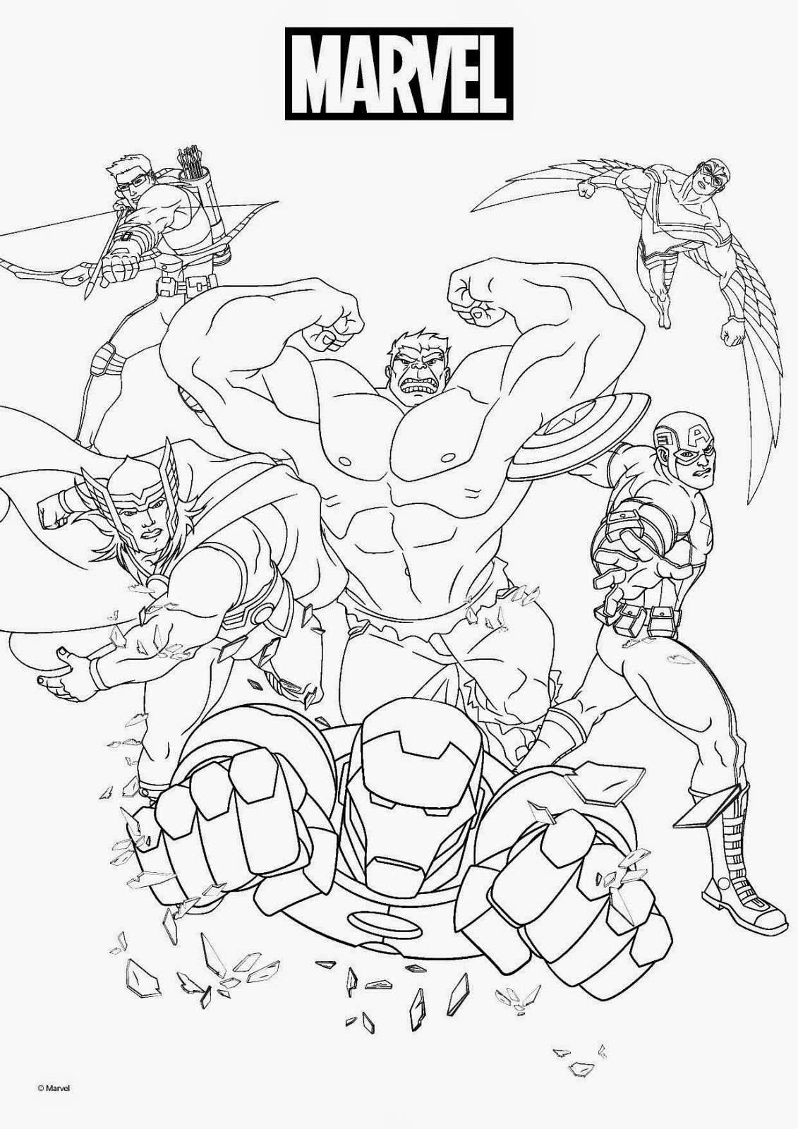 Marvel Avengers Coloring Pages Free Printable 110