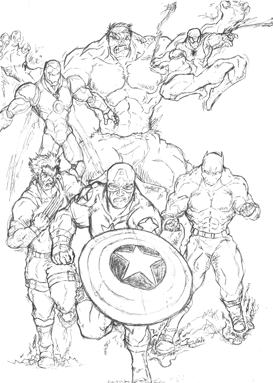 Marvel Avengers Coloring Pages Free Printable 111