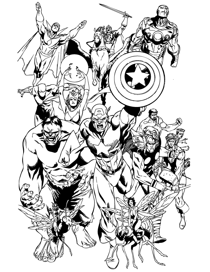 Marvel Avengers Coloring Pages Free Printable 130