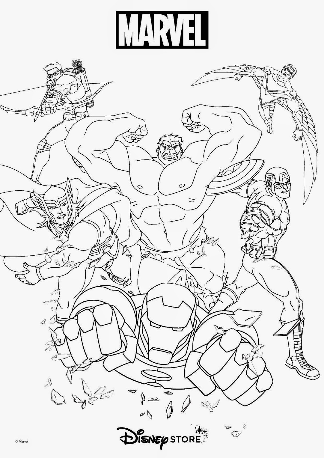 Marvel Avengers Coloring Pages Free Printable 131