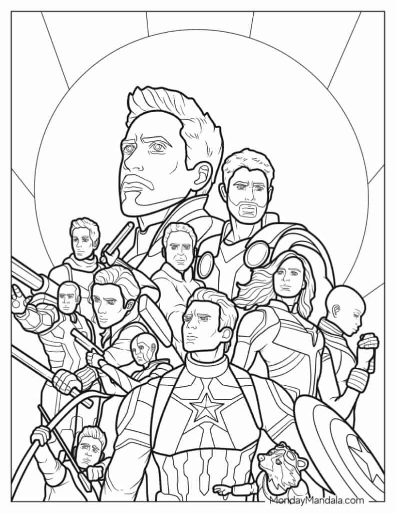 Marvel Avengers Coloring Pages Free Printable 75