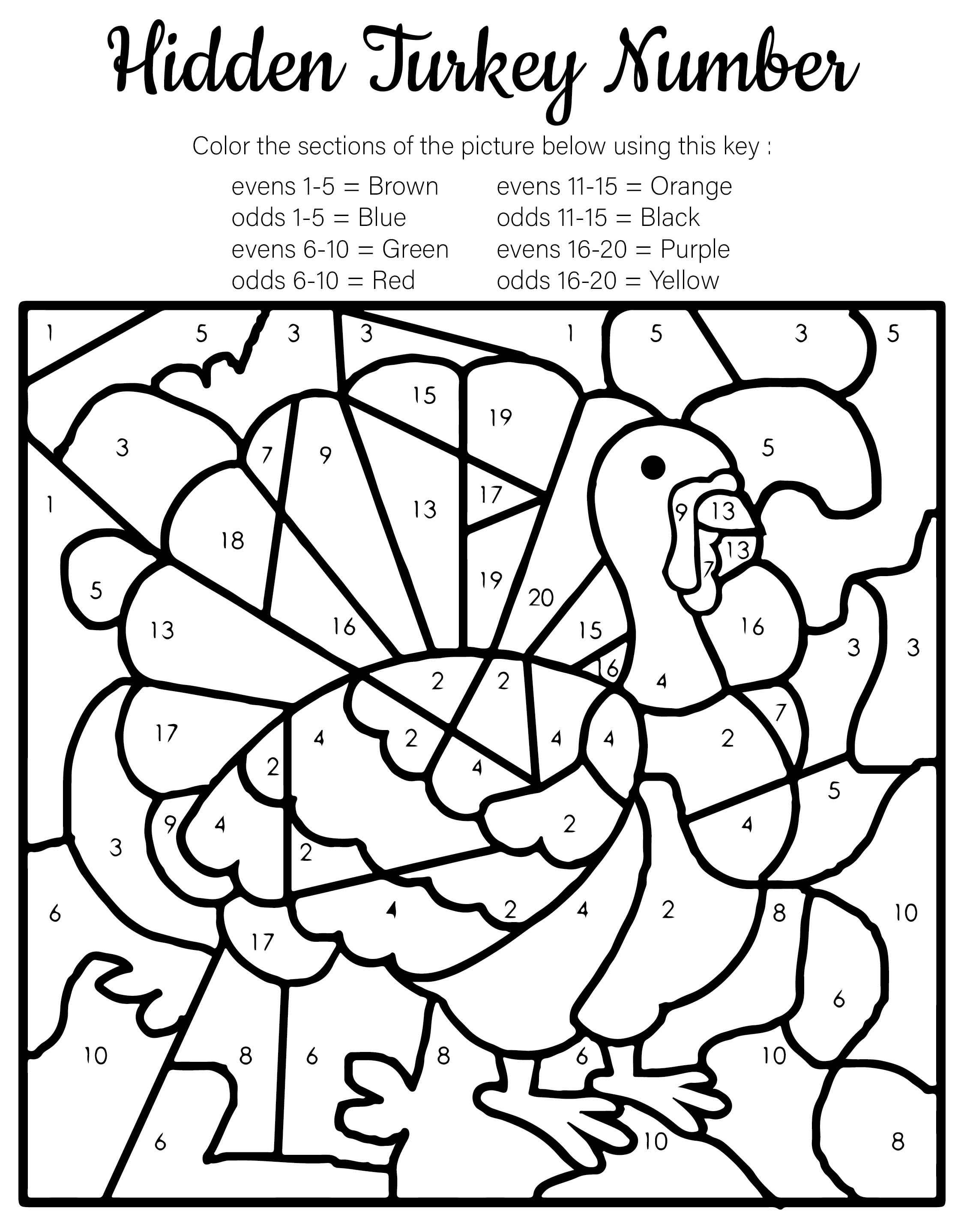 Number Coloring Pages Free Printable Worksheets 19