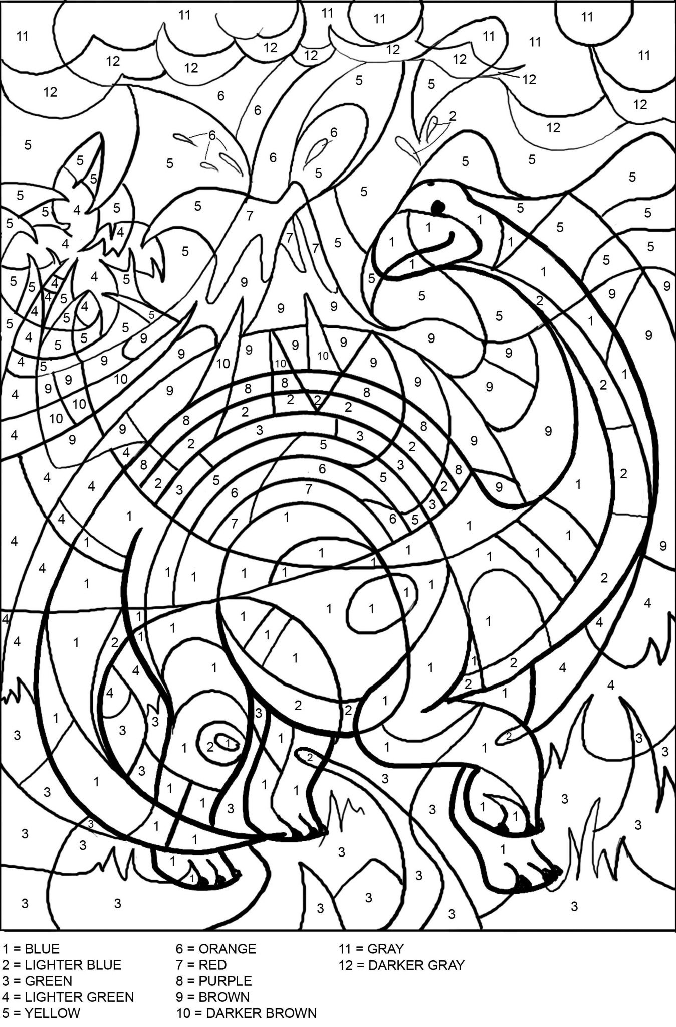 Number Coloring Pages Free Printable Worksheets 48