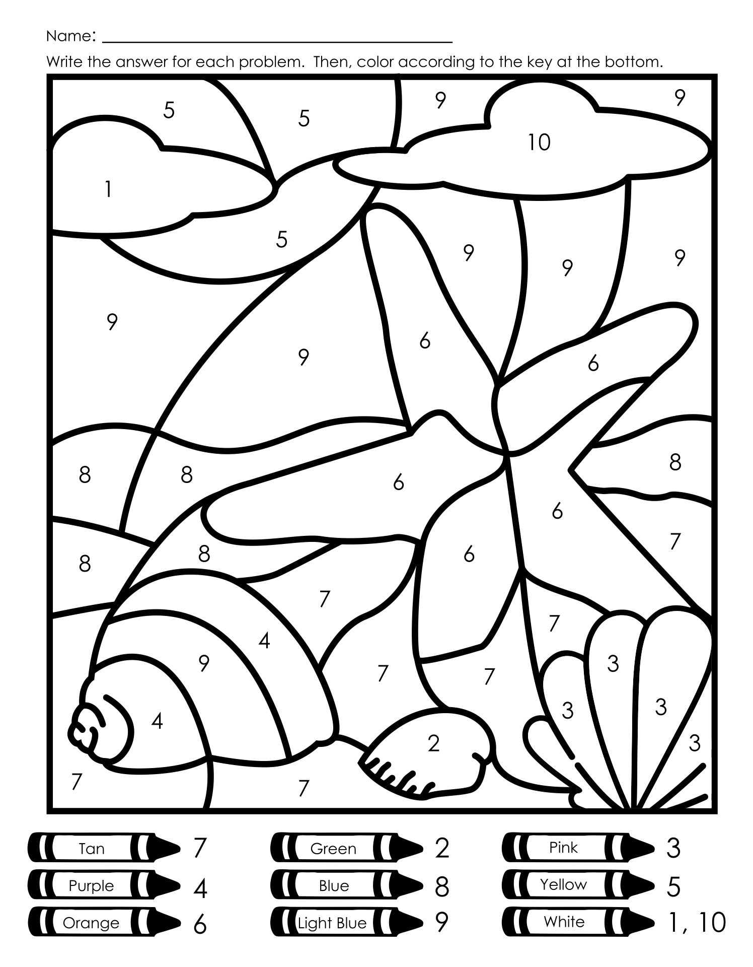 Number Coloring Pages Free Printable Worksheets 58