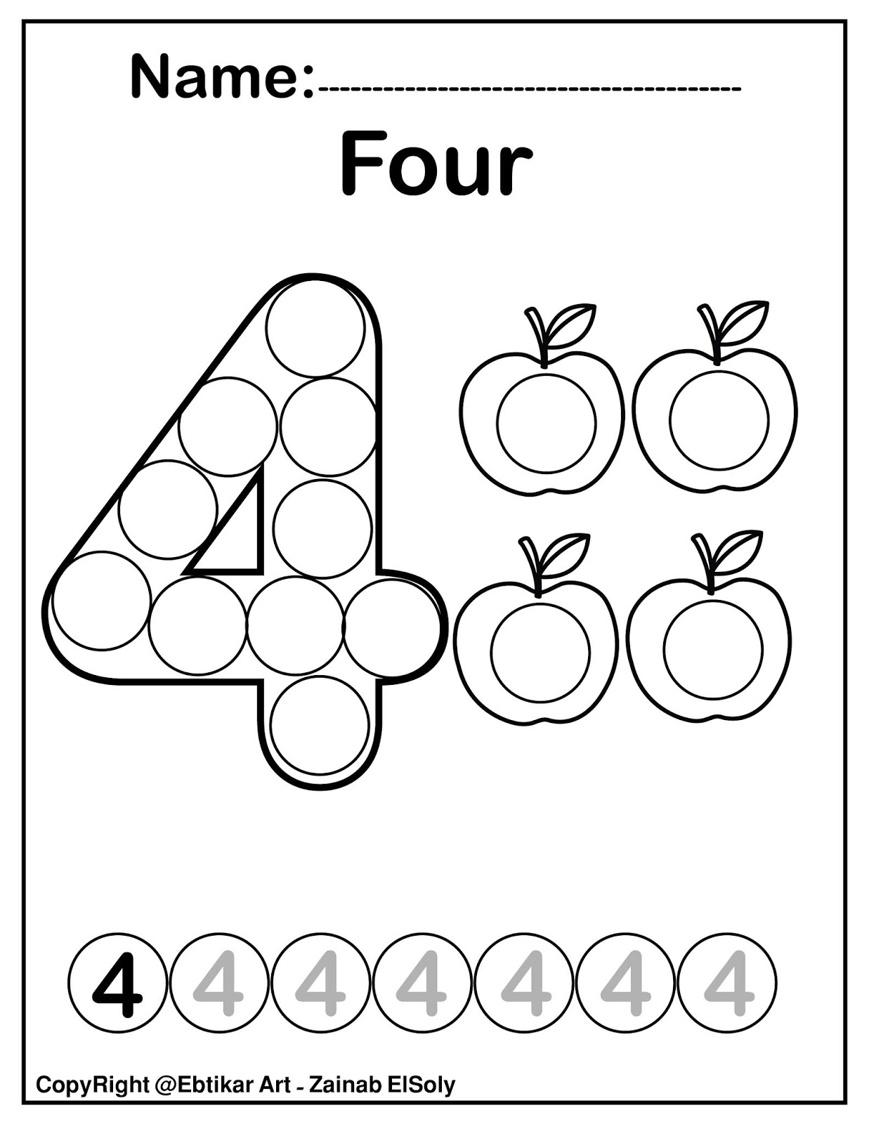 Number Coloring Pages Free Printable Worksheets 7