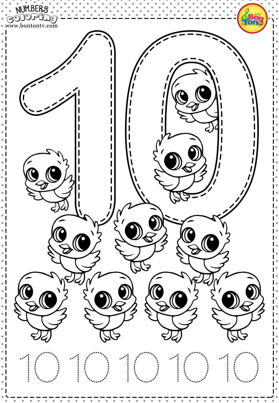 Number Coloring Pages Free Printable Worksheets 91