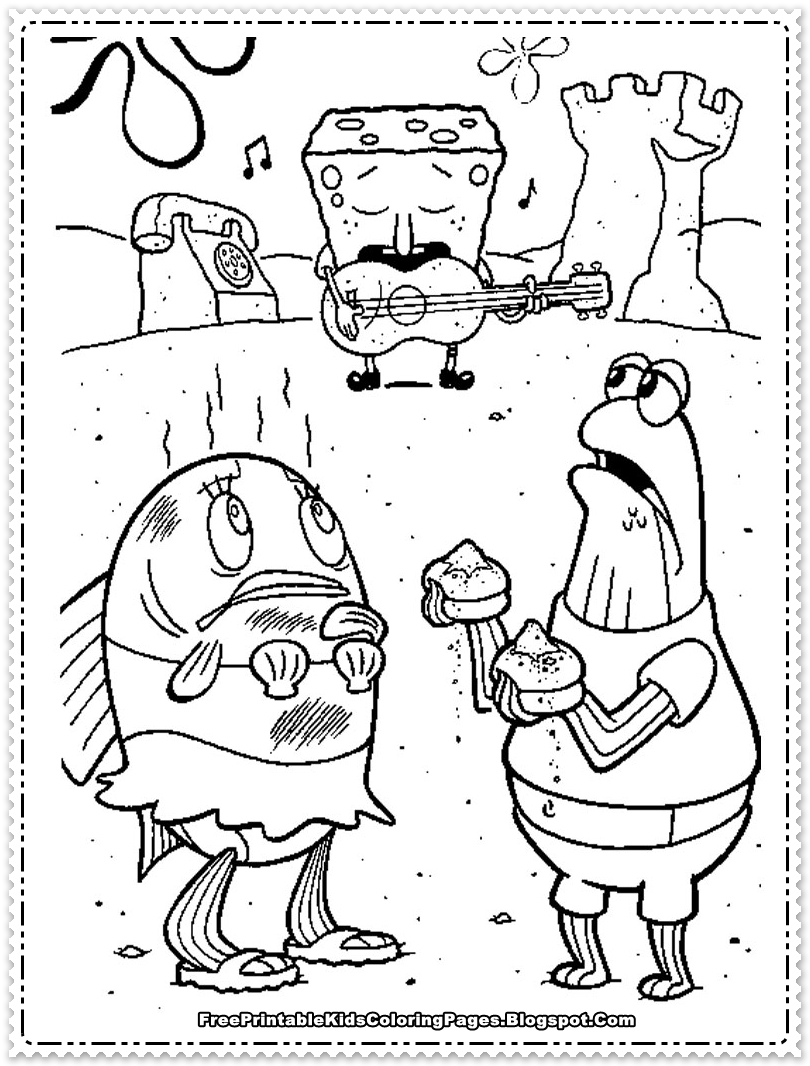 Sponge Bob Coloring Pages Free Printable 110