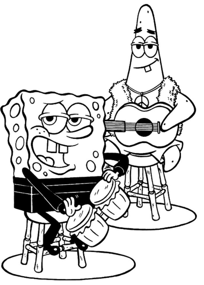 Sponge Bob Coloring Pages Free Printable 116