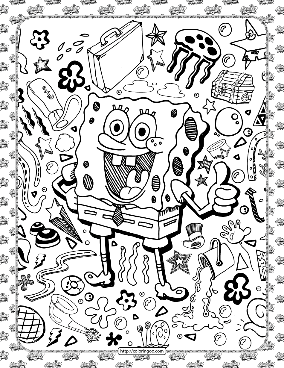 Sponge Bob Coloring Pages Free Printable 25