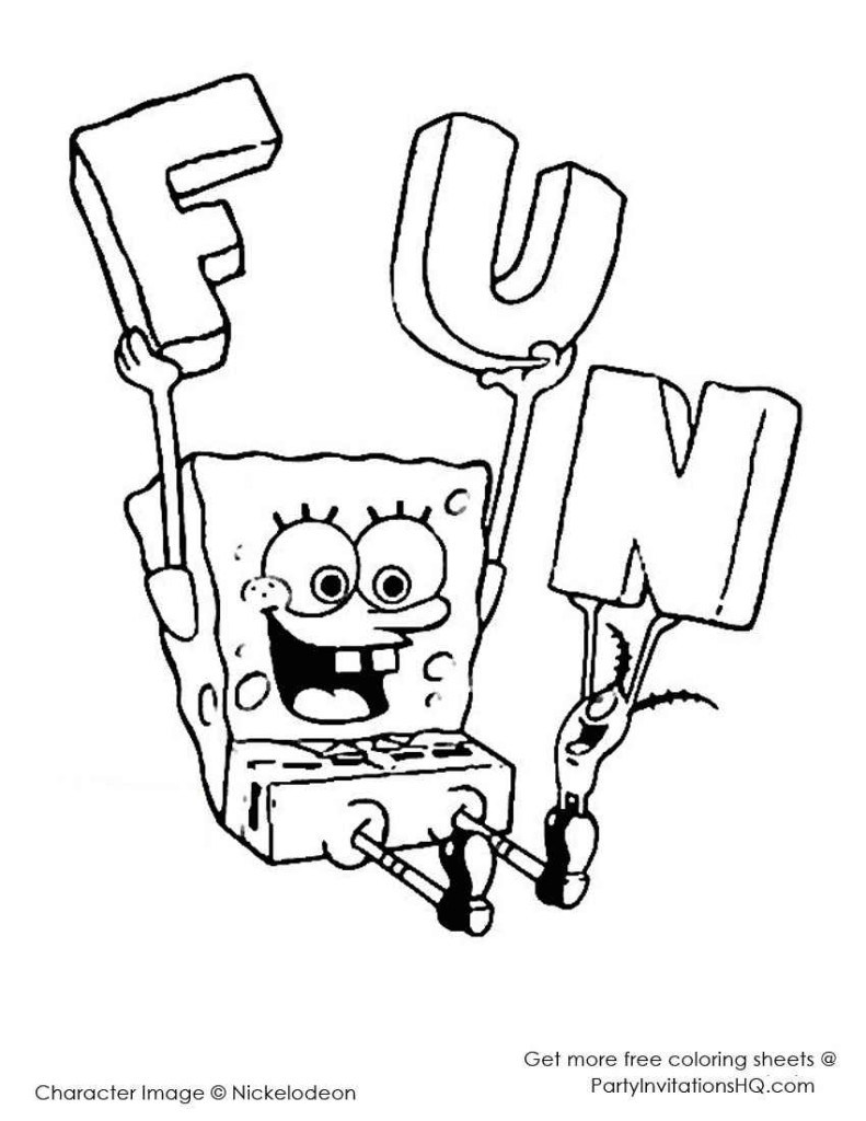 Sponge Bob Coloring Pages Free Printable 59