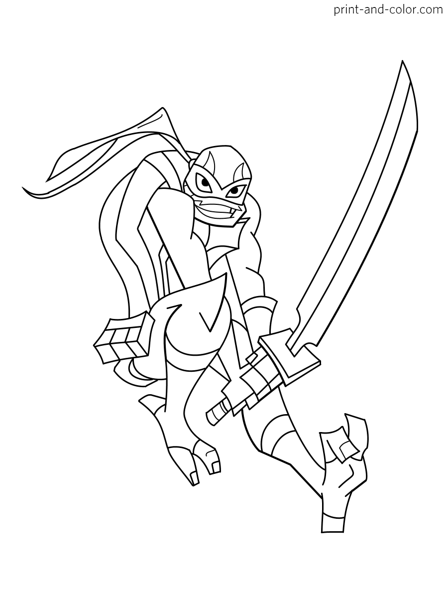 TMNT Ninja Coloring Pages Free Printable 10