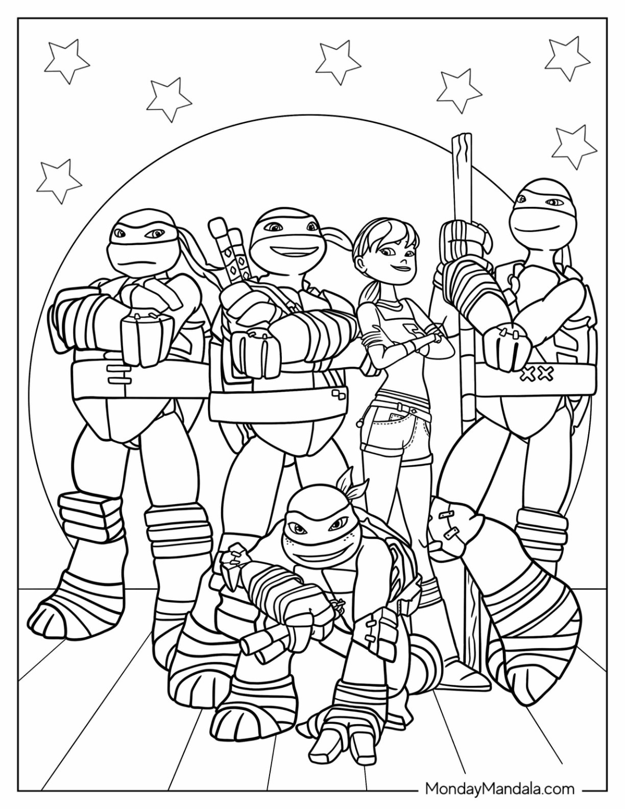 TMNT Ninja Coloring Pages Free Printable 14