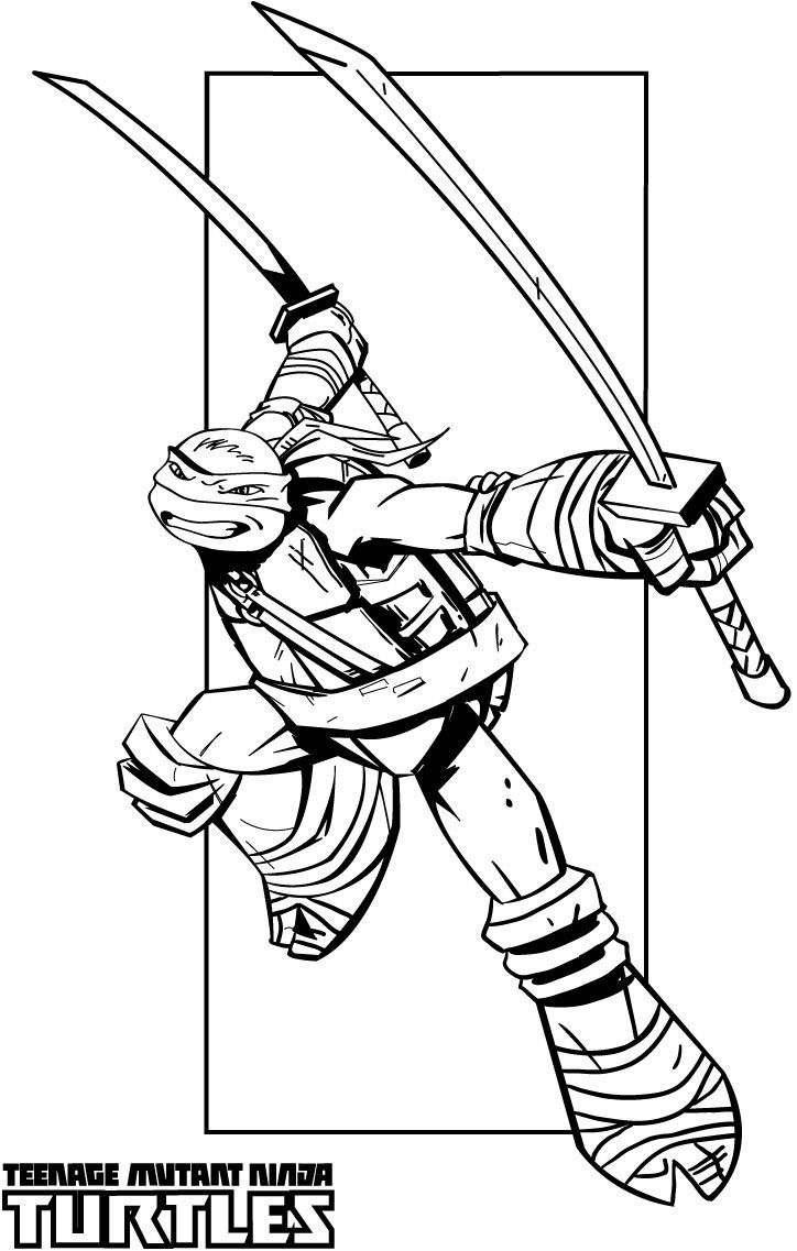 TMNT Ninja Coloring Pages Free Printable 15