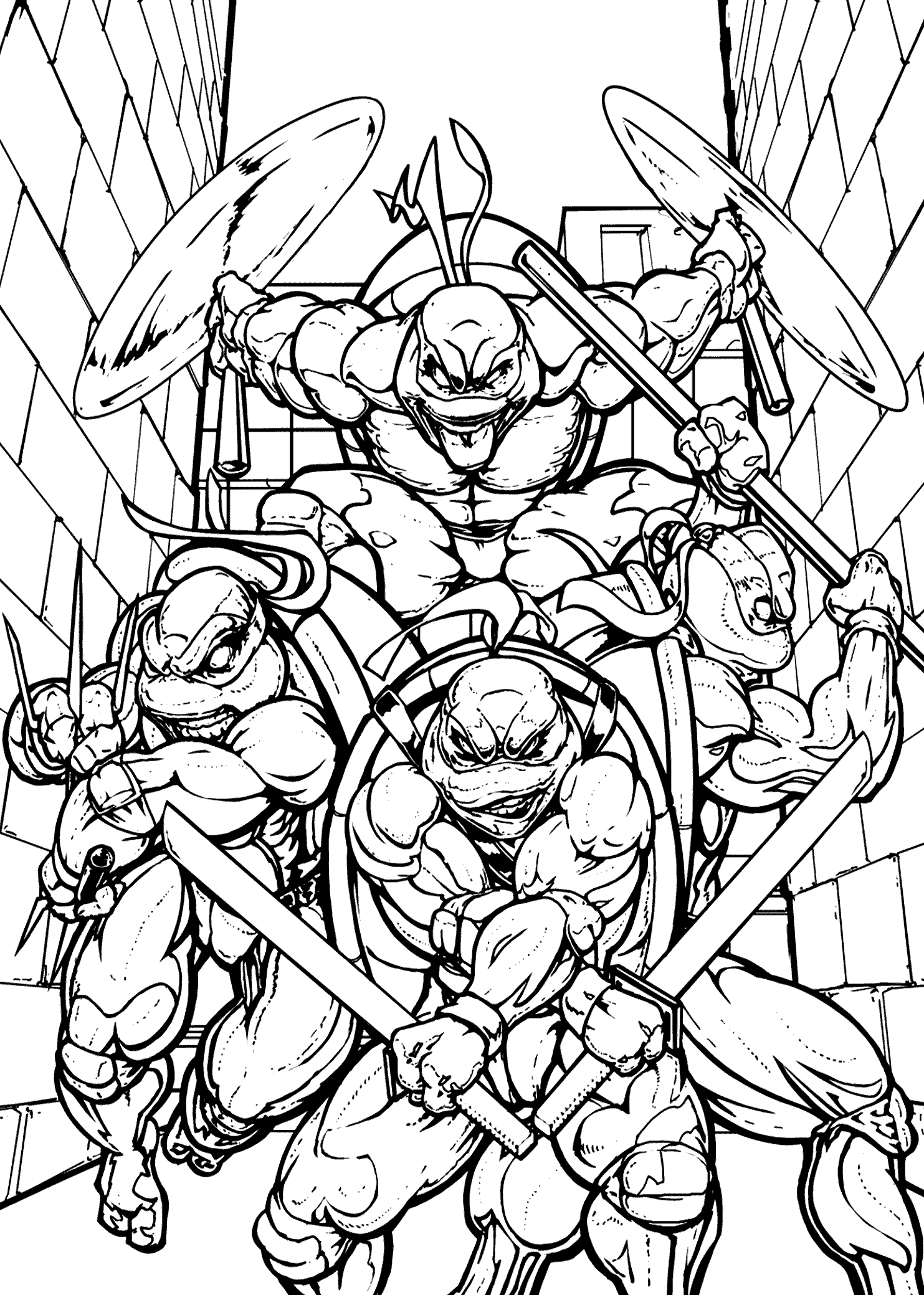 TMNT Ninja Coloring Pages Free Printable 17