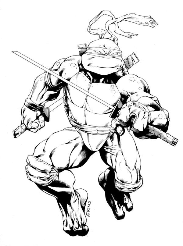 TMNT Ninja Coloring Pages Free Printable 19