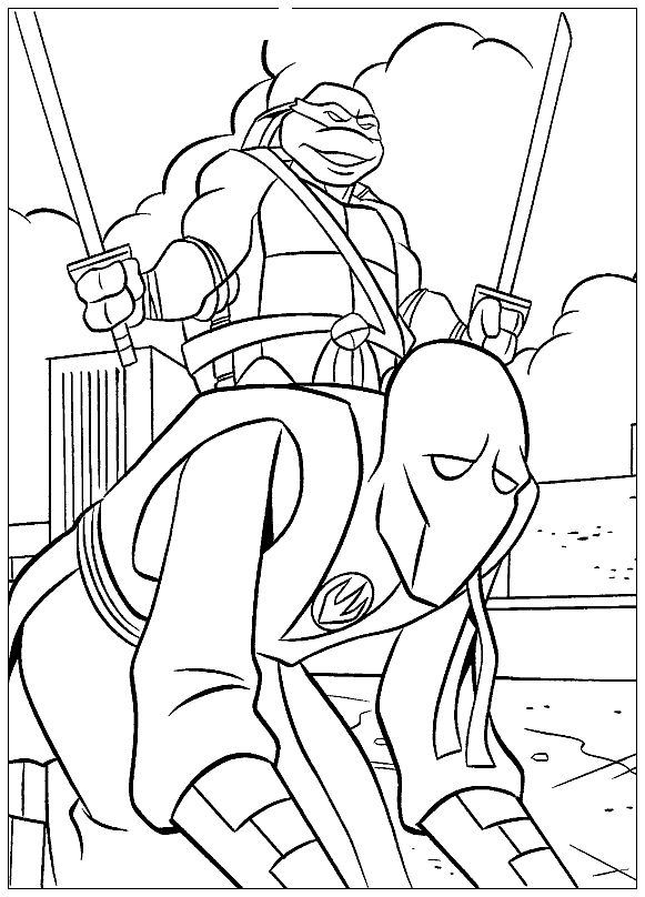 TMNT Ninja Coloring Pages Free Printable 26