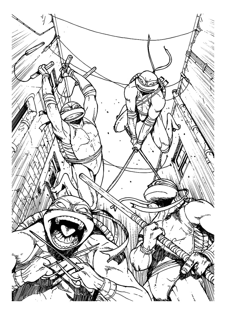 TMNT Ninja Coloring Pages Free Printable 52