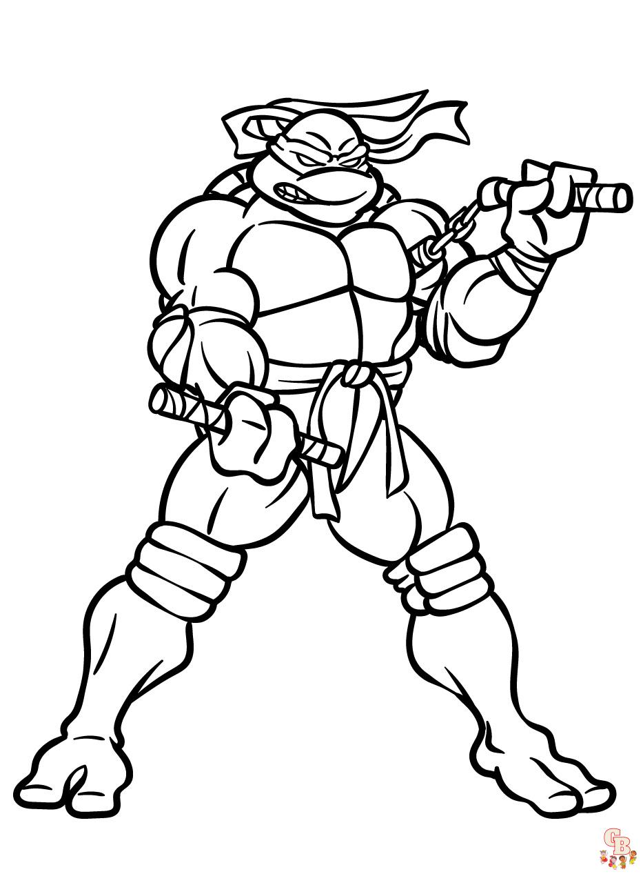 TMNT Ninja Coloring Pages Free Printable 67