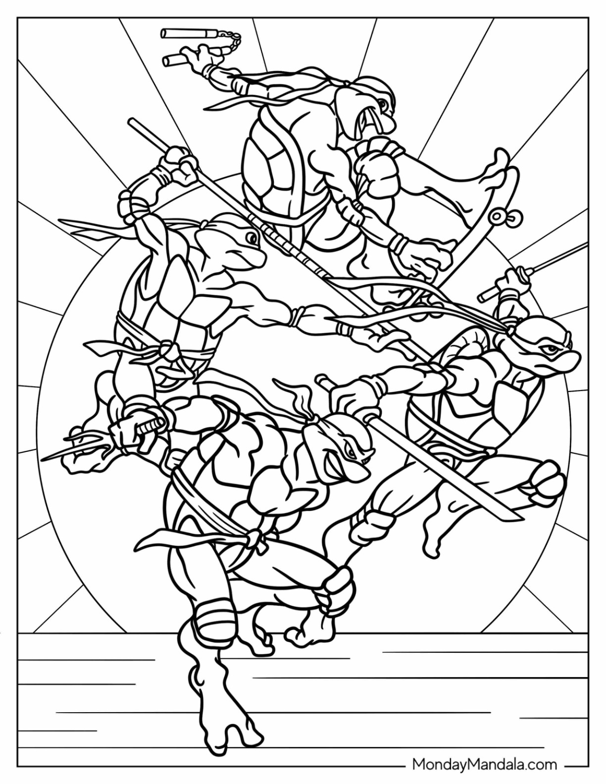 TMNT Ninja Coloring Pages Free Printable 68