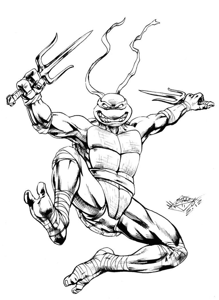 TMNT Ninja Coloring Pages Free Printable 89