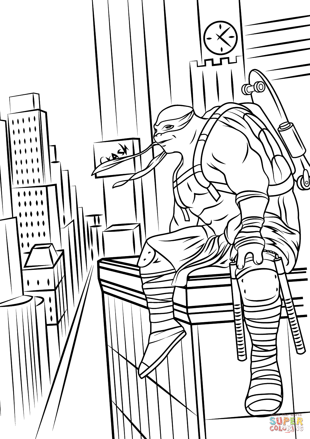 TMNT Ninja Coloring Pages Free Printable 98