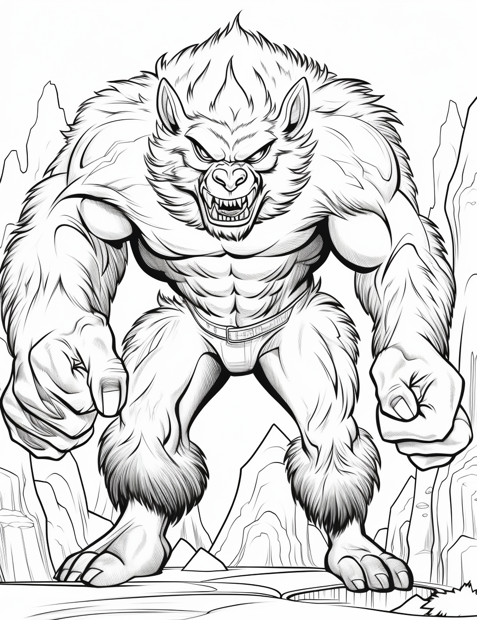 Were Wolf Coloring Page Free Printable 111