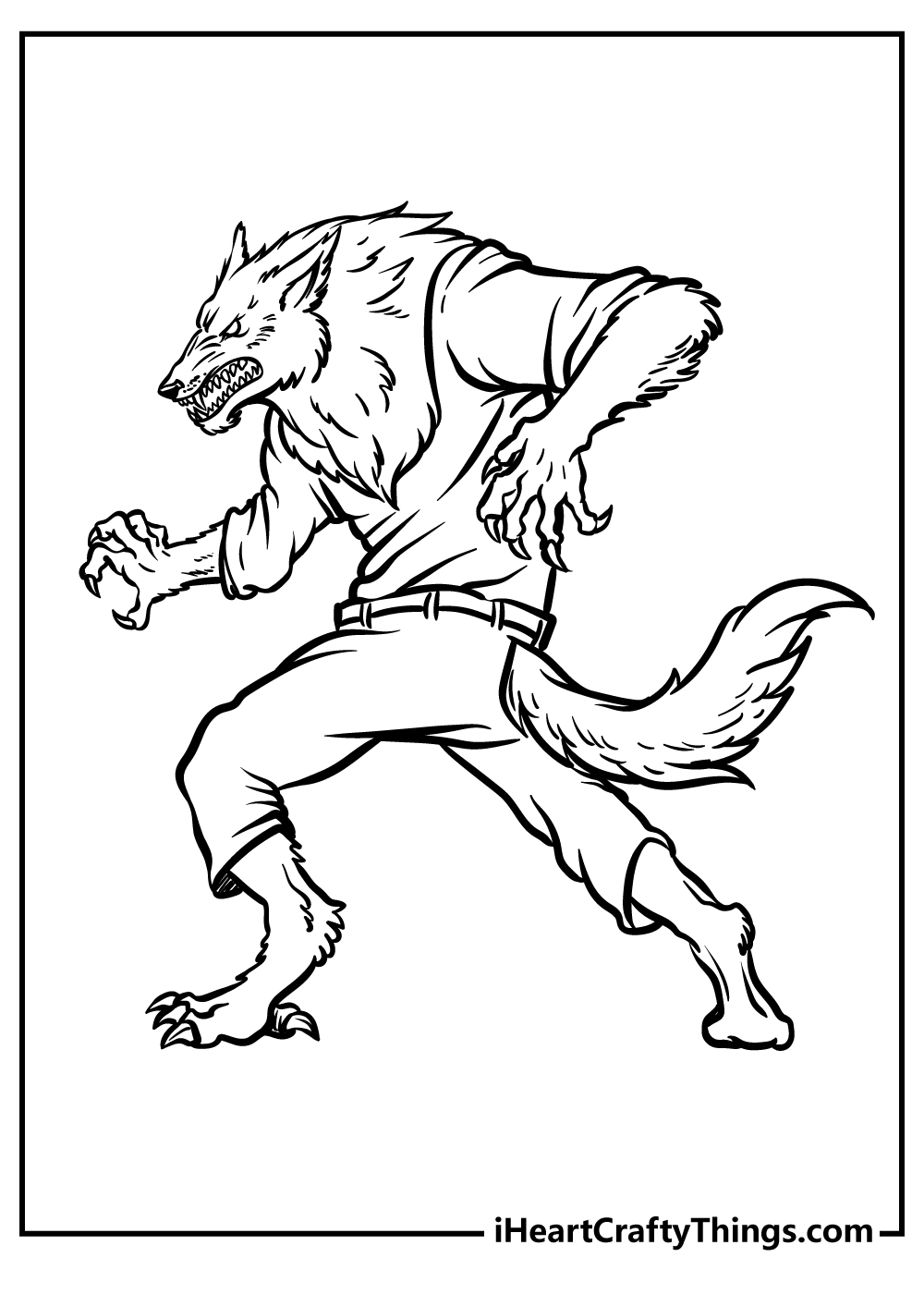 Were Wolf Coloring Page Free Printable 99