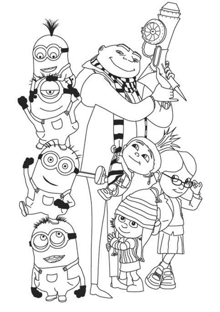 101+ Minion Coloring Pages 4