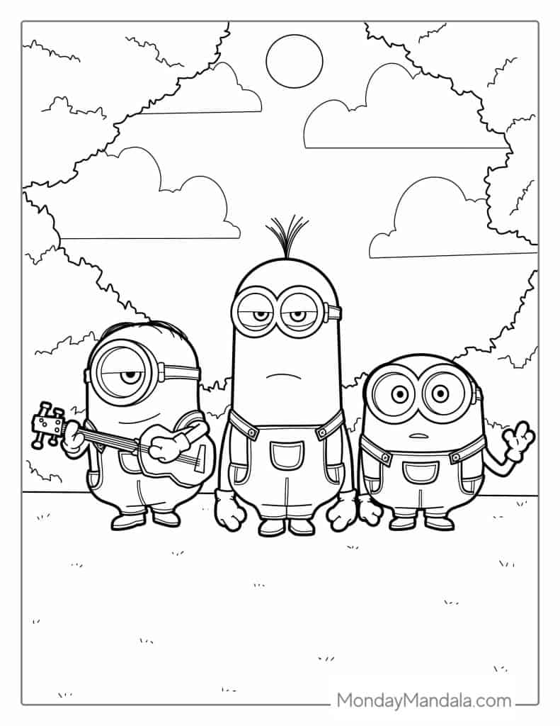 101+ Minion Coloring Pages 77