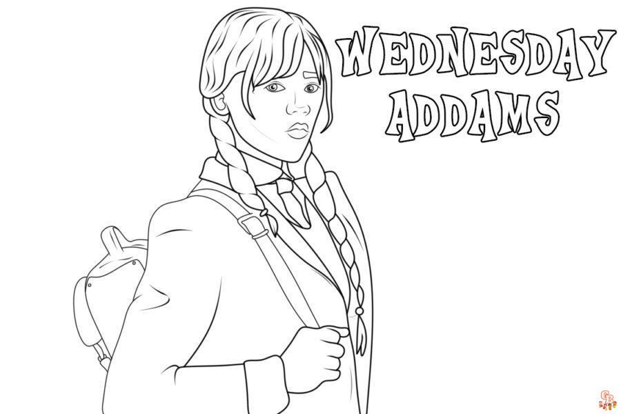 110+ Wednesday Coloring Pages 17