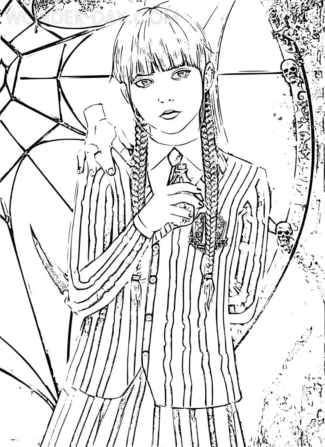 110+ Wednesday Coloring Pages 3