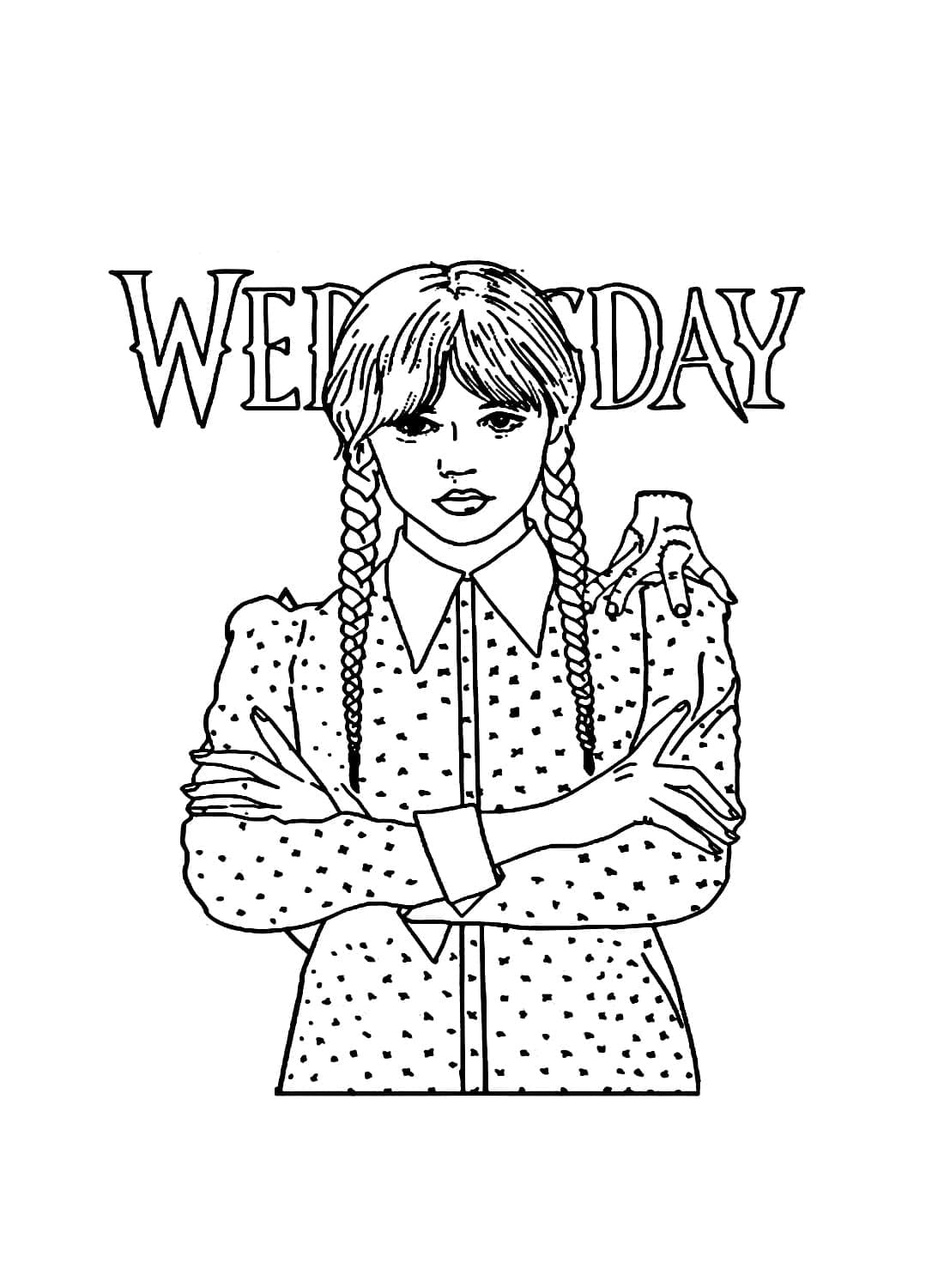 110+ Wednesday Coloring Pages 31