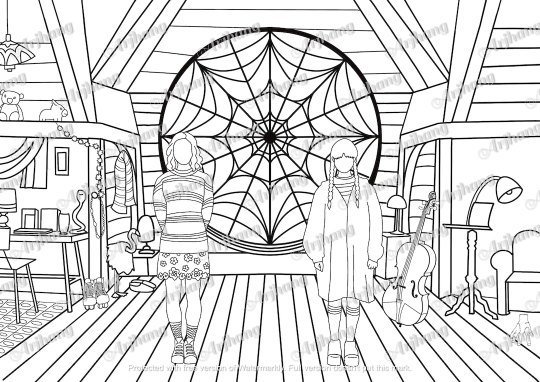 110+ Wednesday Coloring Pages 32