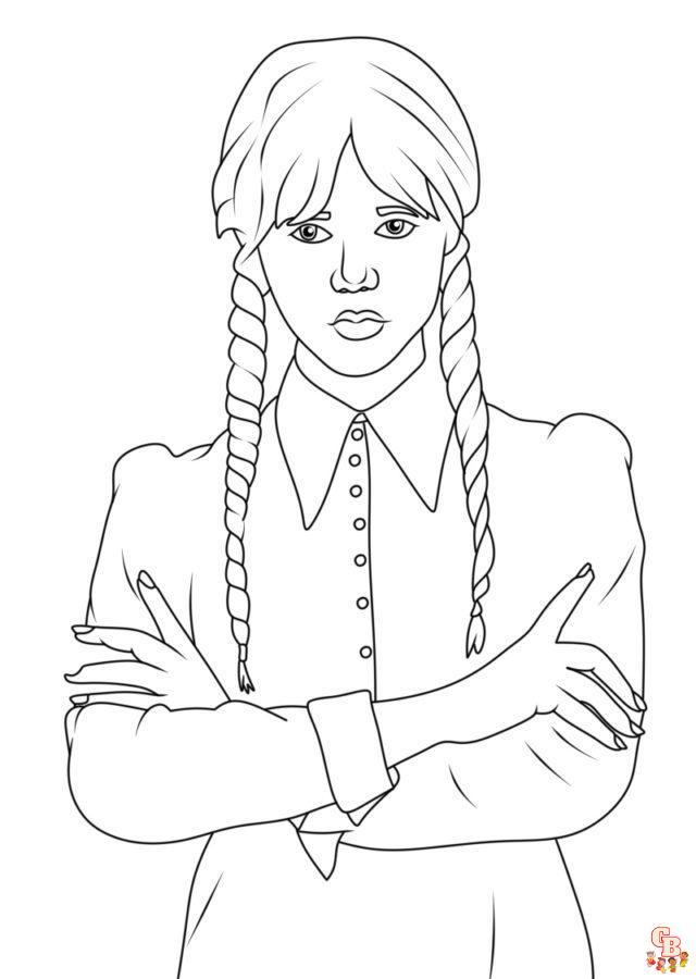 110+ Wednesday Coloring Pages 38