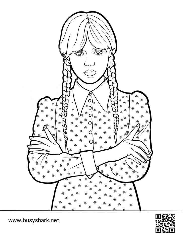 110+ Wednesday Coloring Pages 39